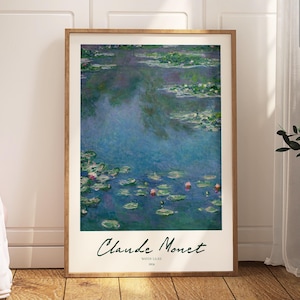 Claude Monet print, Monet wall art, Monet water lilies, Farmhouse decor, Printable wall art, Exhibition poster, art prints, Monet poster