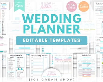 2026 Wedding Planner, Digital Budget Planner, Canva Template