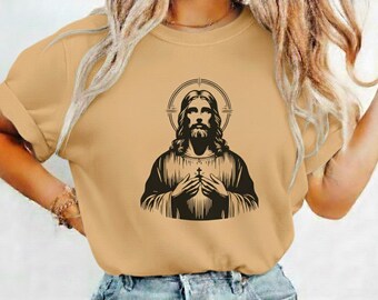 Débardeur Sacré-Cœur De Jésus - Design Traditionnel Catholique, Cœur Enflammé Et Couronné D'Épines