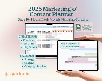 2025 Marketing Planner for Small Business | Social Media Content Calendar | Google Sheets Template