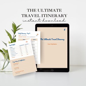 The Ultimate Travel Itinerary | A4 Trip Planner | Editable Canva Template (Digital & Printable)