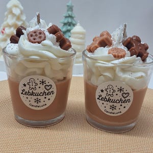Lebkuchen Gläser Weihnachten | Dessert Kerze | Weihnachtskerze | Duftkerze | Weihnachtsgeschenk| Winter Kerze | Sojawachs Kerze |Gingerbread