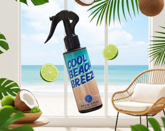 Cool Beach Breeze Room Spray – Tropical Coconut Scent, Linen Freshener