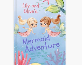 Magical Mermaid Adventure Book  Personalized Story for Sisters