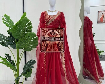 Designer Bollywood Saree For Women Indian Party Wear Wedding Saree Bridesmaid, Sangeet Readymade Saree Blouse Celebrity Style Trendy Saree