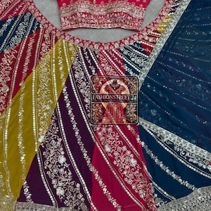 Designer Party Wear Multi Georgette Lehenga Choli With Embroidery Sequence Work Dupatta For Women, Wedding Lehenga, Reception Wear Lehenga