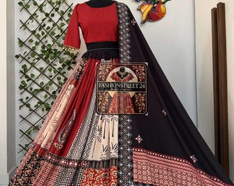 Traditional Muslin Navratri Chaniya Choli for Women, Full Stitch Lehenga Choli for Navratri, Women Dresses for Navratri, Garba Chaniya Choli