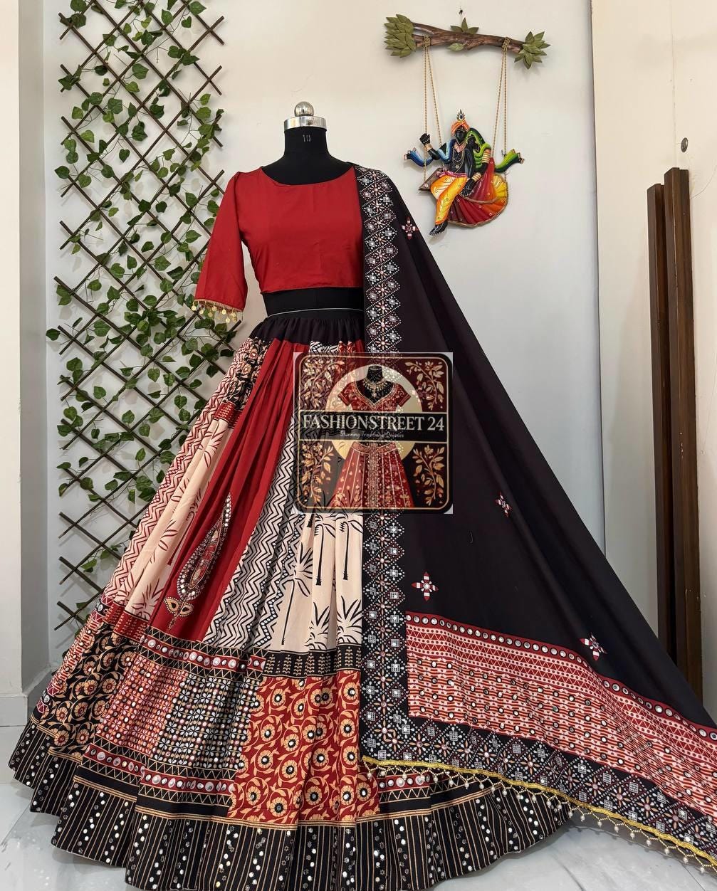 Traditional Muslin Navratri Chaniya Choli for Women, Full Stitch Lehenga Choli for Navratri, Women Dresses for Navratri, Garba Chaniya Choli