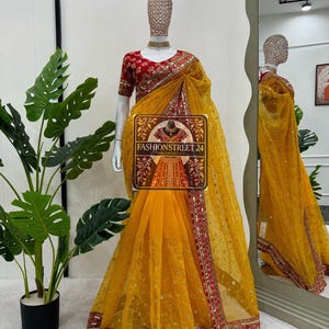 Yellow Color Made Ready to Wear Wrap In A Minute Pleated Saree Paired With Custom Stitch Blouse, Indian Wedding Traditional Saree Blouse Top