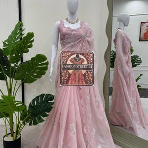 Pink Sarees For Women, Bollywood designer Celebrity Style Party Wear Saree Indian Bridesmaids Wedding Bridal Sari With Embroidered Blouse