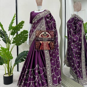 Sari estilo celebridad de Bollywood, sari con hilo, sari de diseñador Manish Malhotra, sari para boda, sari para fiesta, sari de boda indio