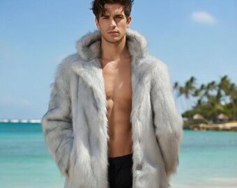 Handmade Ken Faux Fur Costume Coat – Inspired by Ryan Gosling | Barbie Movie Ken Outfit | Cosplay & Party Wear Jacket
