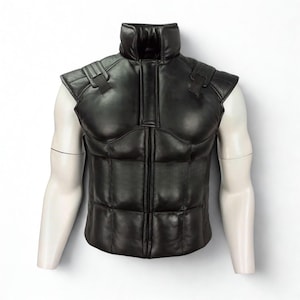 Metal Gear Solid Snake Big Boss Cosplay Vest | Tactical Leather Biker Vest | MGS Gaming Costume | Halloween Comic-Con Prop