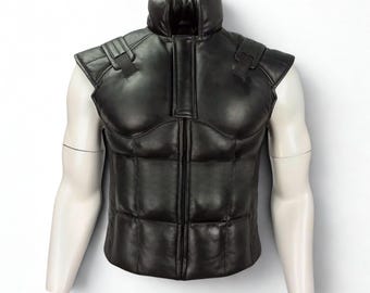 Metal Gear Solid Snake Big Boss Cosplay Vest | Tactical Leather Biker Vest | MGS Gaming Costume | Halloween Comic-Con Prop