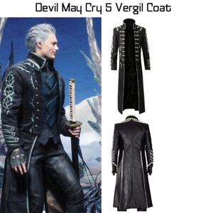 Leather Jacket
Faux Leather Jacket
Long Leather Coat
Costume Coat
Cosplay Coat
Video Game Apparel
Trench Coat
Devil May Cry 5 Coat
Vergil Coat
Long Coat
Video Game Costume
Devil Hunter Cosplay
Gaming Apparel