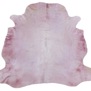 Dyed Pink Cowhide Rug: Soft Hair-on Hide, 56x52 inch
