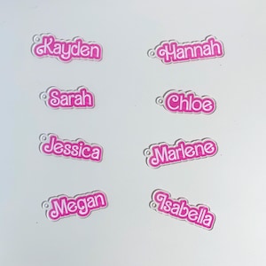 Personalized Pink Doll Name Keychain - Custom Gift for Her, Cute Acrylic Keyring, Perfect Gift for Birthday, Friendship, & Special Occasions