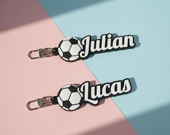 Personalized Soccer Name Keychain | Custom 3D Printed Soccer Bag Tag