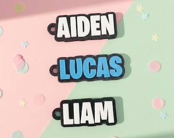 Personalized Battle Name Keychain – 3D Printed Gamer Tag | Backpack, Lunch Box & Pencil Case Charm