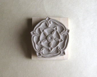 English Rose - Hand-Carved Rubber Stamp