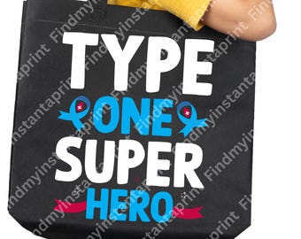 Type One Super Hero SVG - Type 1 Diabetes Awareness Digital Design for Cricut & Silhouette | T1D Warrior SVG File