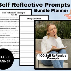 2025-2026 Self Reflective Prompts - Digital Journal for Personal Growth, Mindfulness, Goal Setting & Emotional Wellness | Printable PDF