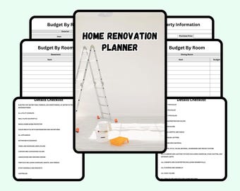 2025-2026 Home Renovation Planner Printable Home Makeover Checklist, Budget Planner, Project Tracker, Room Design Ideas, Renovation Journal