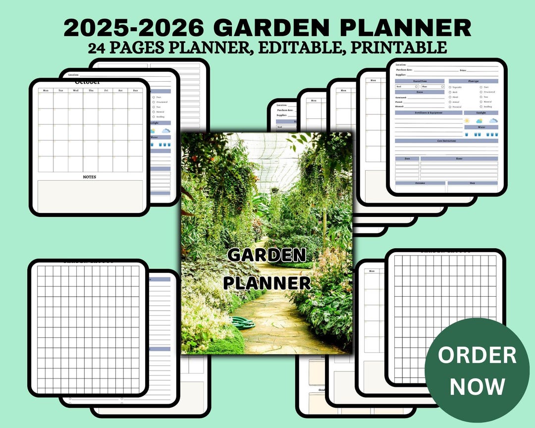 2025-2026 Garden Planner - Printable Gardening Journal, Plant Tracker ...