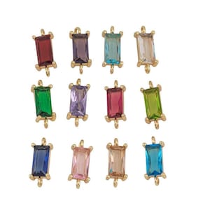 Stort set med födelsestenskopplingar tillverkade i USA 1420 14/20 guldfyllda 5 x 13 mm