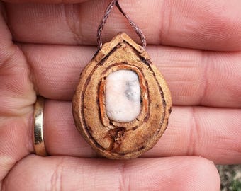 Carved Avocado Pit Necklace