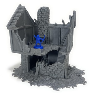 Briarwood House 3 Ruins – Fantasy Terrain for D&D, Mordheim, AOS | 28mm 32mm | Modular Medieval Ruined House - LM3D
