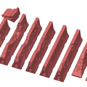 10x Jersey Concrete Barriers – Damaged Modern / Sci-Fi Scatter Terrain | Post-Apocalyptic Wargaming | 15mm / 28mm / 32mm Wargames | LM3D