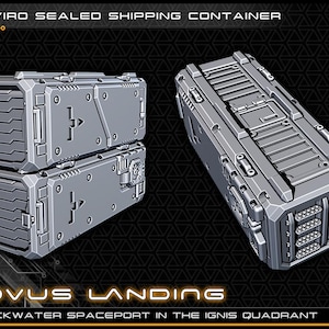Sci-Fi Shipping Container – Stackable Futuristic Terrain | Modular Wargaming Scenery | 28mm 32mm Scale | 15mm 28mm 32mm | LM3D