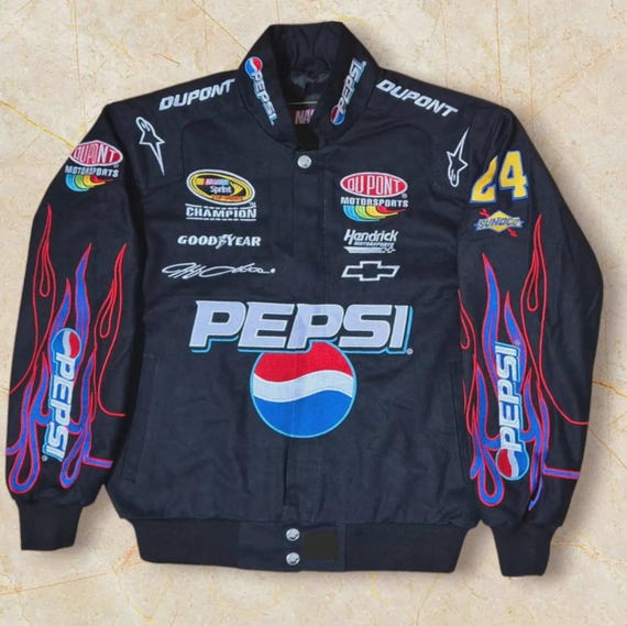 NASCAR Vintage Adult Racing Jacket Embroidered Royal Pepsi Retro