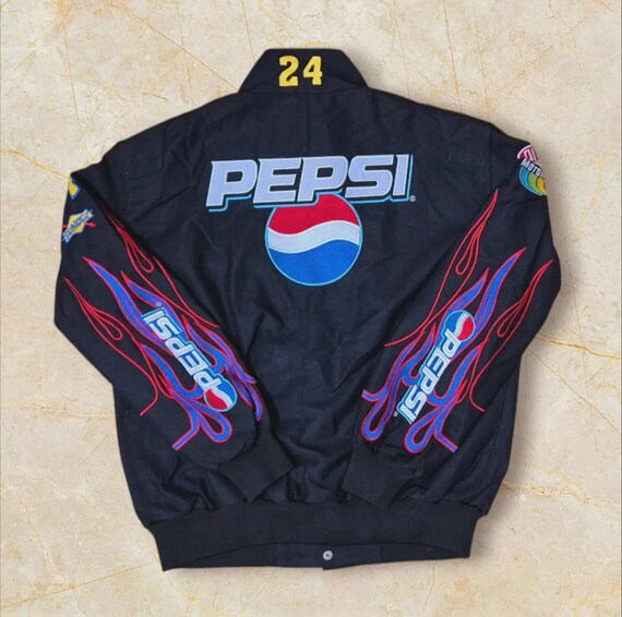 NASCAR Vintage Adult Racing Jacket Embroidered Royal Pepsi Retro