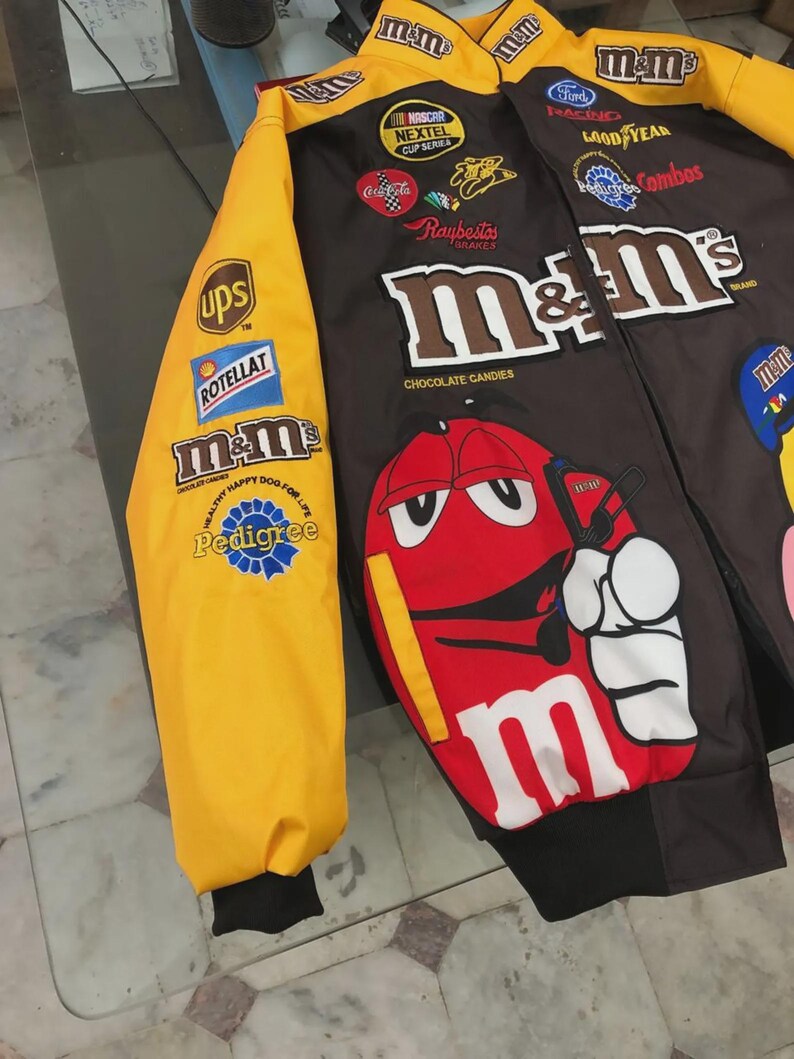 NASCAR Mnm Vintage Adult Jacket Fully Embroidered M&M Jacket - Etsy