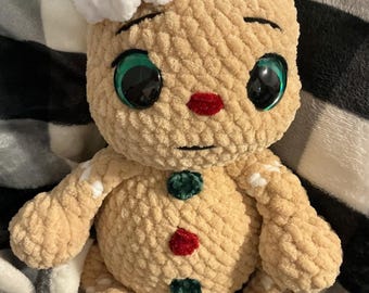 Gingerbread Crochet Pattern, Amigurumi Christmas Pattern, Gingerbread Girl Pattern, Crochet Plushie Pattern, Holiday PDF Download