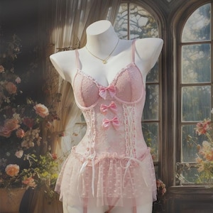 Débardeur De Lingerie Rose Clair Semi-transparent - Taille 36/38 (S/M) - Satin Polyester