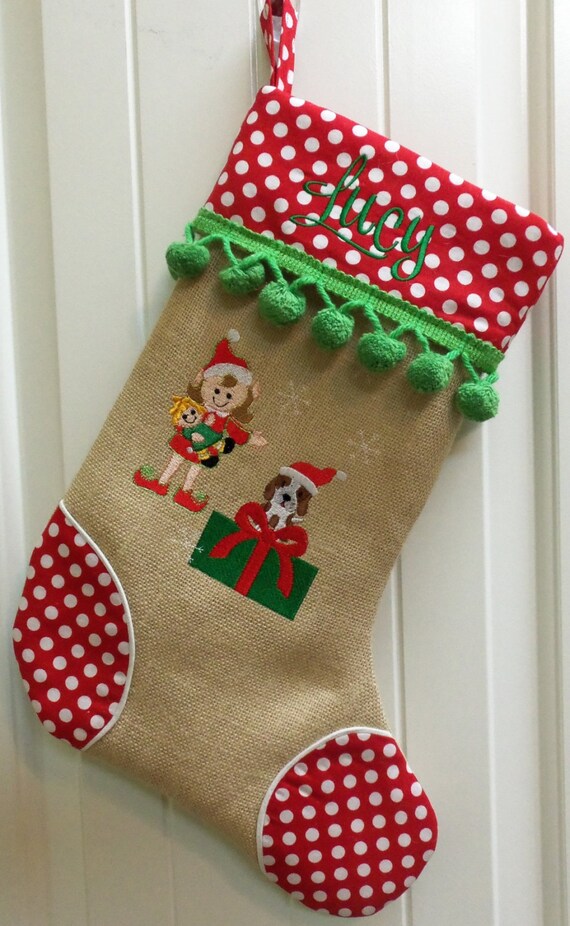 Items similar to Embroidered Christmas Stockings, Handmade, Family Stockings, Personalized