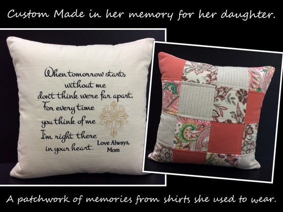 Embroidered Memory Pillow Shirt Sympathy pillow | Etsy