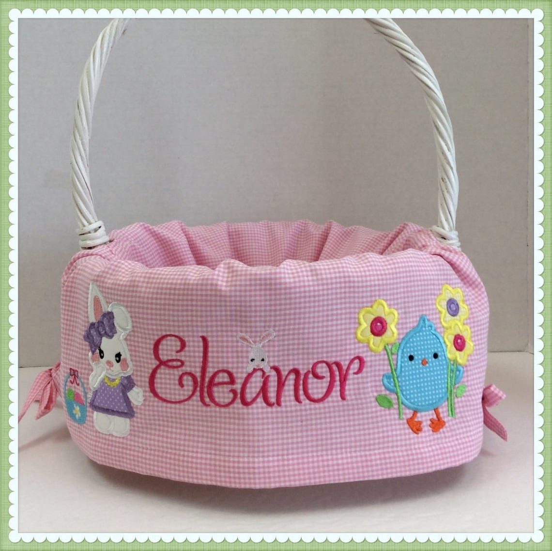 Personalized Easter Basket Liner Round Easter Basket Liner Etsy