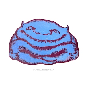 Cross Legged Goblin Woodcut