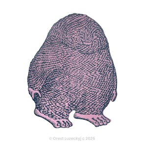 Scaled Monster Woodcut (Purple)