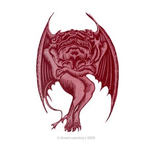 Worrying Demon Woodcut