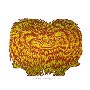 Scruffy Monster Holzschnitt