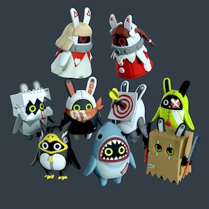 Bangboo 3D models from Zenless Zone Zero, Set. of 7 Bangboos and Rina bots. vol.1