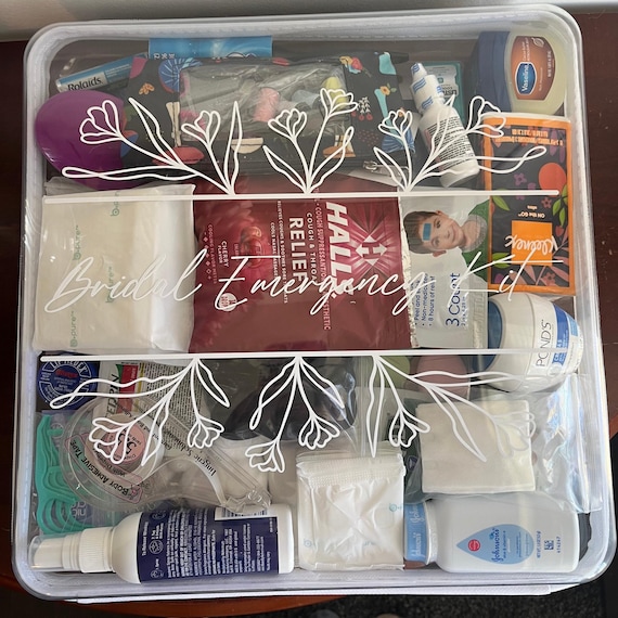 Wedding Day Emergency Kit Bridal Survival Kit Filled, Small Large & Personalized Options