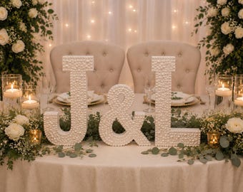 Personalized Pearl Letters | Wedding Initial Decor | Sweetheart Table Statement Piece
