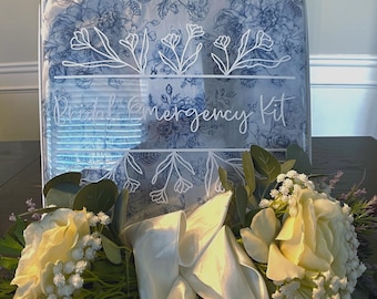 Customizable Bridal Emergency Kit Wedding Day Survival Kit Clear Organizer Case Empty or Filled