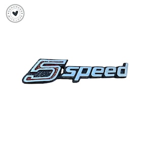 Vintage 5-Speed Rear Badge Emblem Handmade Metal Die-Cast Replacement